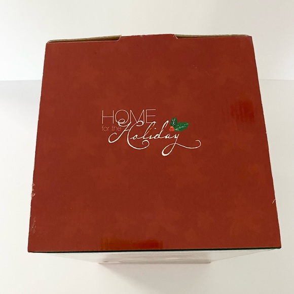 Home for the Holiday Poinsettia Christmas Hurricane Lampe Tempête Candle Holder - Picture 12 of 13